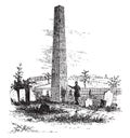 Governor Nicholas Cooke`s Monument,vintage illustration