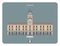 Governor Palace in Parma, Italy. Architectural symbols of European cities