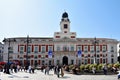 The Governorate clock is a tower clock placed in a temple above the post office at the Puerta del Sol in Madrid. Spain. Europe. Gi