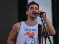 Bleachers - Jack Antonoff in concert at Governors Ball Royalty Free Stock Photo