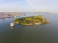 Governors Island aerial view, New York City, USA