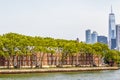 Governors Island and red old retro brick buildings Royalty Free Stock Photo