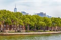 Governors Island and red old retro brick buildings Royalty Free Stock Photo