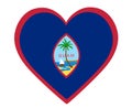 Guam Flag National Oceania Emblem Heart Icon Vector