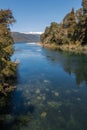 Gowan River flowing out of Lake Rotoroa in Nelson Lakes National Park