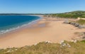 Gower Peninsula coast Wales uk popular tourist destination in summer sandy Pobbles beach Royalty Free Stock Photo