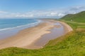 The Gower Wales Rhossili one of the best beaches in the UK Royalty Free Stock Photo