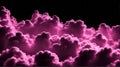 Gowing violet pink cloud fantasy sky art isolated on black background Royalty Free Stock Photo
