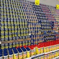 The Goya canned peas and beans display at a Bravo Market Grocery Store in Orlando, Florida