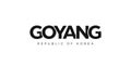 Goyang in the Korea emblem. The design features a geometric style, vector illustration with bold typography in a modern font. The