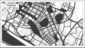 Goyang South Korea City Map in Black and White Color in Retro Style
