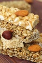 Gozinaky. Honey bars with peanuts, sesame and sunflower seeds Royalty Free Stock Photo