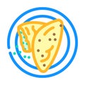 gozleme turkish cuisine color icon vector illustration