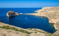 Gozo, Malta - Panoramic skyline view of Dwejra bay with Fungus Rock Royalty Free Stock Photo