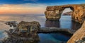 Gozo, Malta - Panoramic view of the beautiful Azure Window, a na Royalty Free Stock Photo