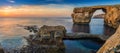 Gozo, Malta - Panoramic view of the beautiful Azure Window Royalty Free Stock Photo