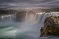 GoÃÂ°afoss waterfall in Iceland with dramatic cloudy sky Royalty Free Stock Photo