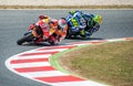 GP CATALUNYA MOTOGP - VALENTINO ROSSI AND MARC MARQUEZ Royalty Free Stock Photo