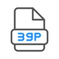 3gp colored outline icon for video file format with modern design Royalty Free Stock Photo