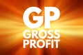 GP - Gross Profit acronym, business concept background