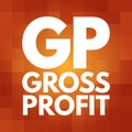 GP - Gross Profit acronym, business concept background