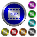 3gp movie format luminous coin-like round color buttons