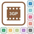 3gp movie format simple icons