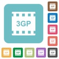 3gp movie format rounded square flat icons