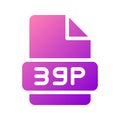 3gp video file format icon with modern gradient fill Royalty Free Stock Photo