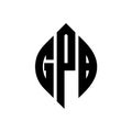 GPB circle letter logo design with circle and ellipse shape. GPB ellipse letters with typographic style. The three initials form a Royalty Free Stock Photo