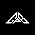GPB letter logo creative design with vector graphic, GPB simple and modern logo in triangle shape Royalty Free Stock Photo