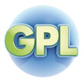 GPL blue sphere Royalty Free Stock Photo