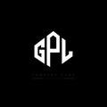 GPL letter logo design with polygon shape. GPL polygon and cube shape logo design. GPL hexagon vector logo template white and Royalty Free Stock Photo