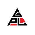 GPL triangle letter logo design with triangle shape. GPL triangle logo design monogram. GPL triangle vector logo template with red Royalty Free Stock Photo