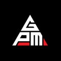 GPM triangle letter logo design with triangle shape. GPM triangle logo design monogram. GPM triangle vector logo template with red Royalty Free Stock Photo