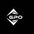 GPO abstract technology logo design on Black background. GPO creative initials letter logo concept