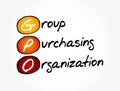 GPO - Group Purchasing Organization acronym, business concept background