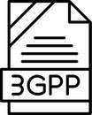 3GPP Outline Vector Icon Royalty Free Stock Photo
