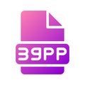 3gpp video file icon symbol with smooth color gradient design