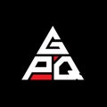 GPQ triangle letter logo design with triangle shape. GPQ triangle logo design monogram. GPQ triangle vector logo template with red Royalty Free Stock Photo