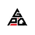 GPQ triangle letter logo design with triangle shape. GPQ triangle logo design monogram. GPQ triangle vector logo template with red Royalty Free Stock Photo