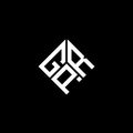 GPR letter logo design on black background. GPR creative initials letter logo concept. GPR letter design Royalty Free Stock Photo