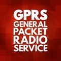 GPRS - General Packet Radio Service acronym, technology concept background