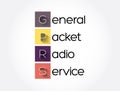 GPRS - General Packet Radio Service acronym, technology concept background