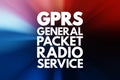 GPRS - General Packet Radio Service acronym, technology concept background