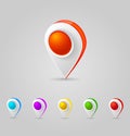 GPS Color Map Icons Royalty Free Stock Photo