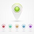 GPS Color Map Icons Royalty Free Stock Photo