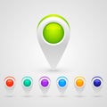 GPS Color Map Icons Royalty Free Stock Photo