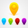 GPS Color Map Icons Royalty Free Stock Photo