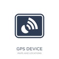 Gps device icon. Trendy flat vector Gps device icon on white background from Maps and Locations collection Royalty Free Stock Photo